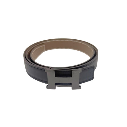 Hermes Constance Double Sided Belt Kit in Noir / Etoupe with So Black Hardware