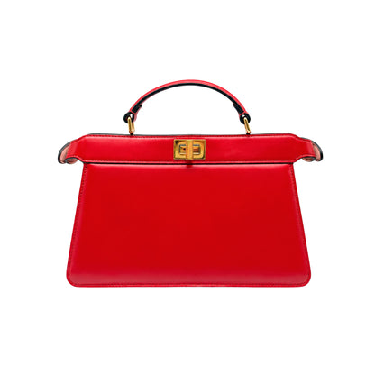 Fendi East West Peekaboo Red Handbag