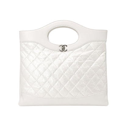 Chanel 31 White Iridescent Shopping Bag
