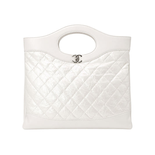 Chanel 31 White Iridescent Shopping Bag