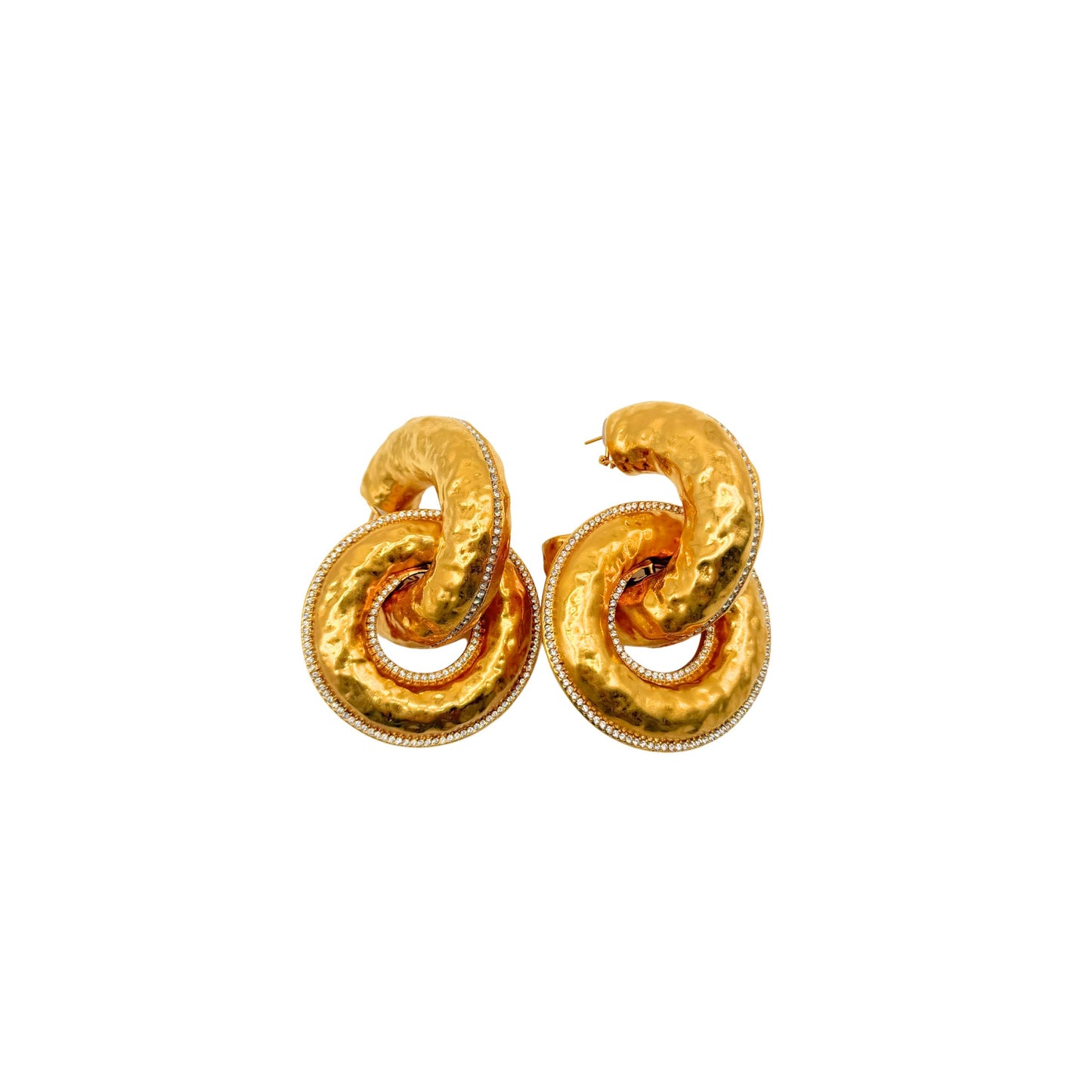 Schiaparelli Hammered Oversized Earrings