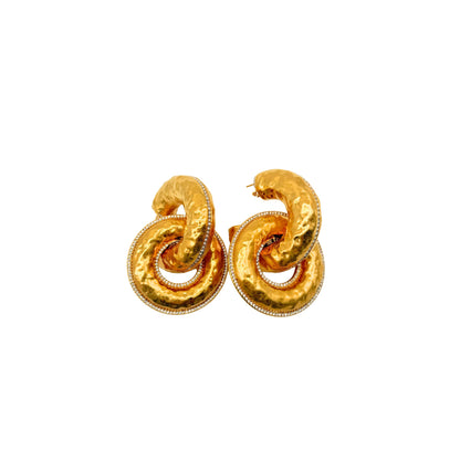 Schiaparelli Hammered Oversized Earrings
