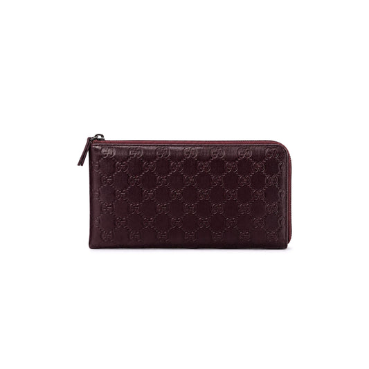 Gucci Burgundy GG Embossed Travel Wallet