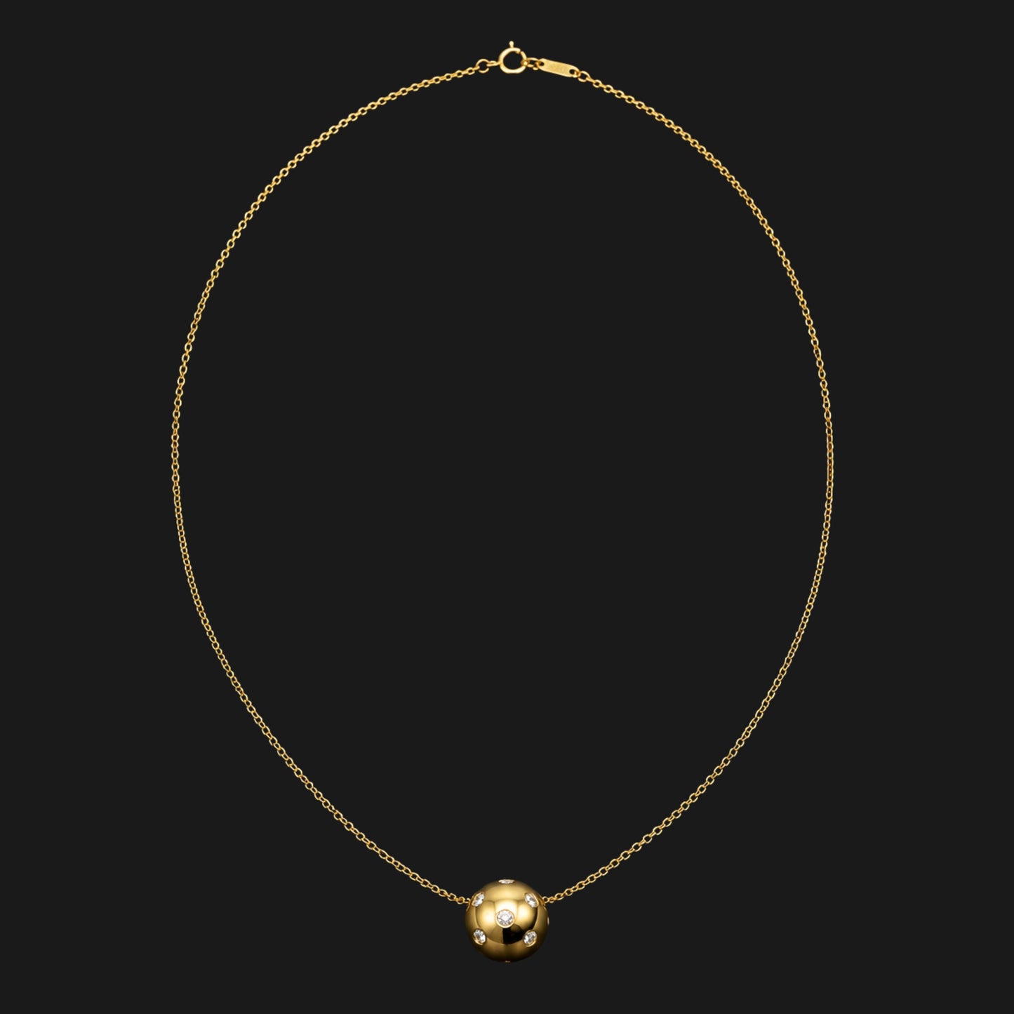 Tiffany & Co. Diamond 18k Gold Platinum Etoile Ball Pendant Necklace