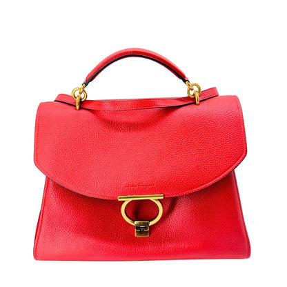 Salvatorre Ferragamo Gancini Top Handle Flap Bag