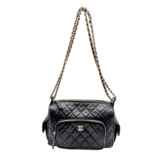 Chanel Camera Bag with Quilted Lambskin and Light Gold Hardware