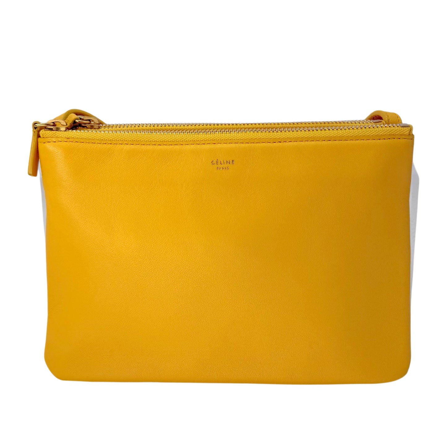 Celine Yellow Trio Lambskin Crossbody