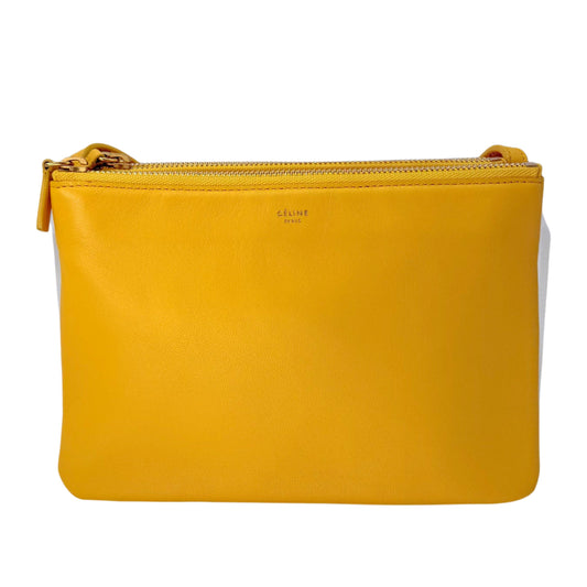 Celine Yellow Trio Lambskin Crossbody