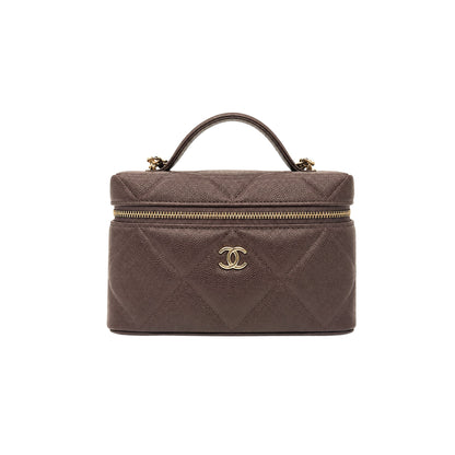 Chanel Slim Vanity Caviar Quilted Top Handle Bag