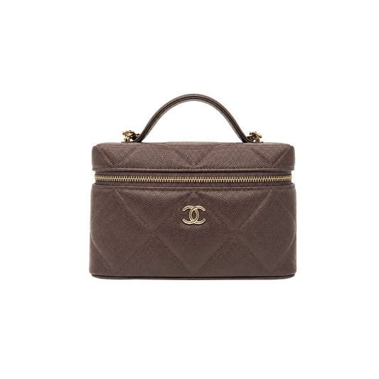 Chanel Slim Vanity Caviar Quilted Top Handle Bag