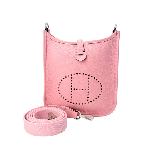 Hermès Rose Sakura Evelyne Crossbody Tres Petit Modele