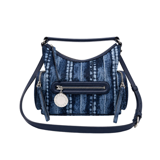 Stella McCartney Nylon Denim Print Dartmoor Shoulder Bag