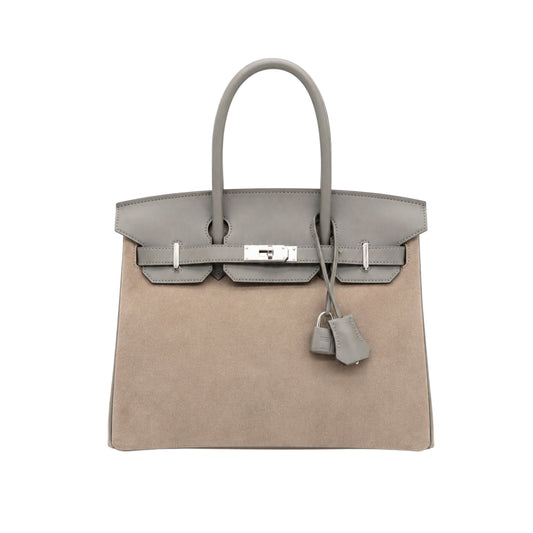 Hermes Birkin 30 Grizzly Gris Meyer Swift Gris Caillou Veau Doblis Palladium Hardware