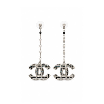 Chanel Crystal CC Drop Earrings