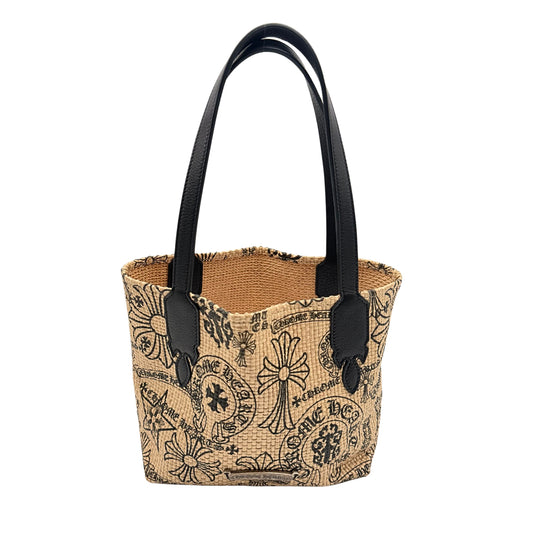 Chrome Hearts Black Straw Logo Tote