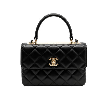 Chanel Trendy Black Top Handle Flap Bag