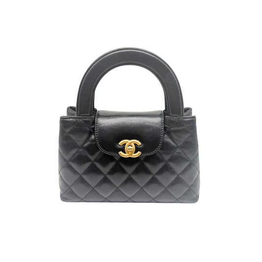 Chanel Kelly Nano Shopper in Black with Gold Hardware