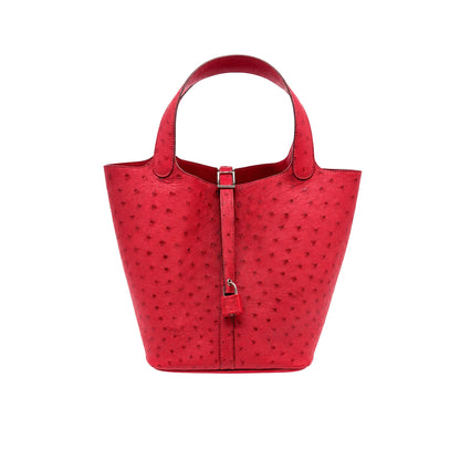 Hermes Picotin 22 in Rouge Ostrich