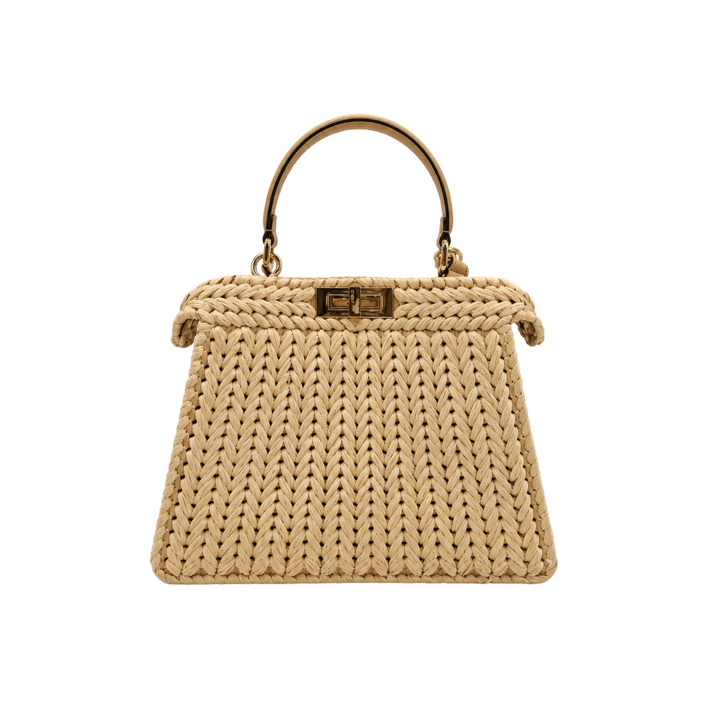 Fendi Raffia Medium Peekaboo Handbag