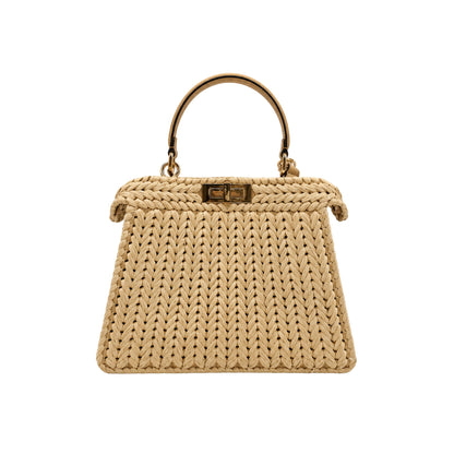 Fendi Raffia Medium Peekaboo Handbag