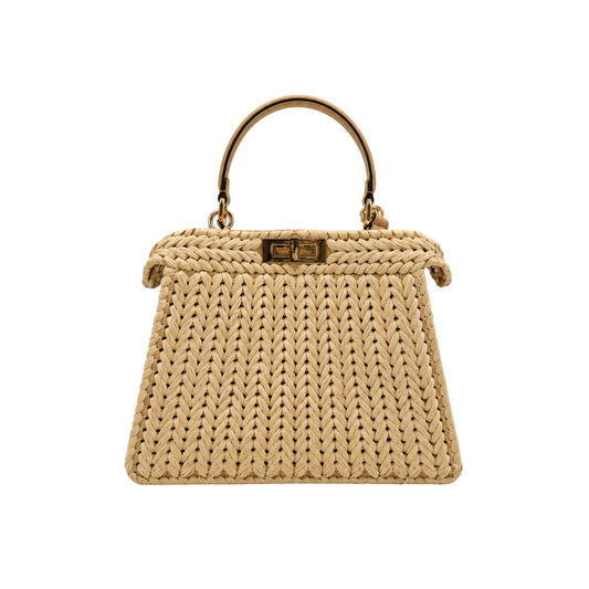 Fendi Raffia Medium Peekaboo Handbag