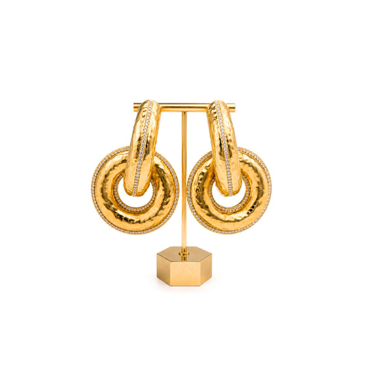 Schiaparelli Hammered Oversized Earrings