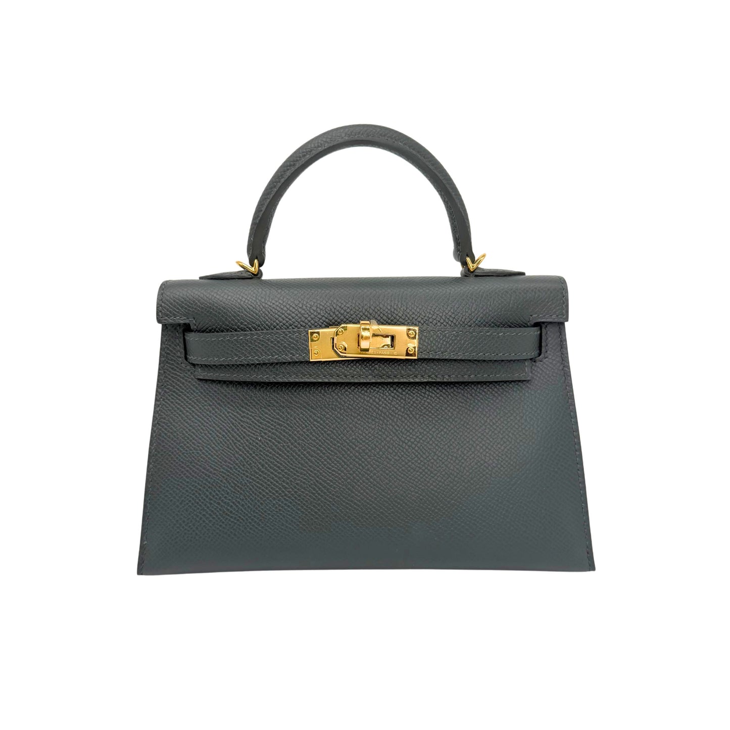 Hermes Mini Kelly in Vert Mangrove in Epsom with Gold Hardware