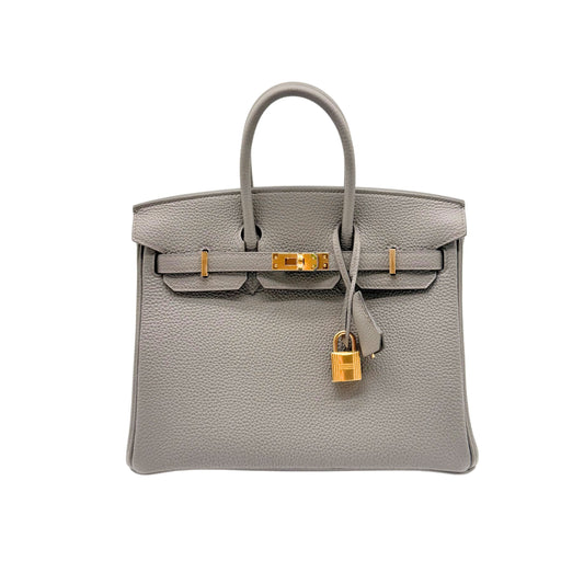 Hermes Birkin 25cm Etain with Gold Hardware