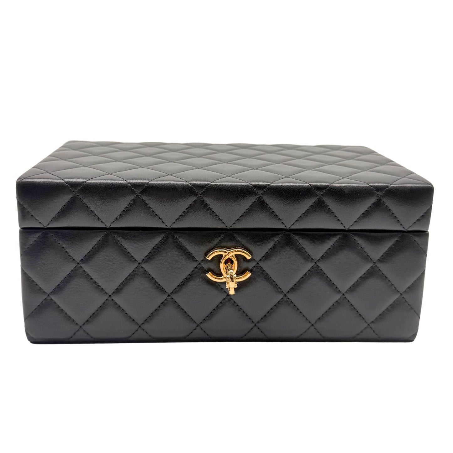 Chanel Quilted Black Jewelry Box