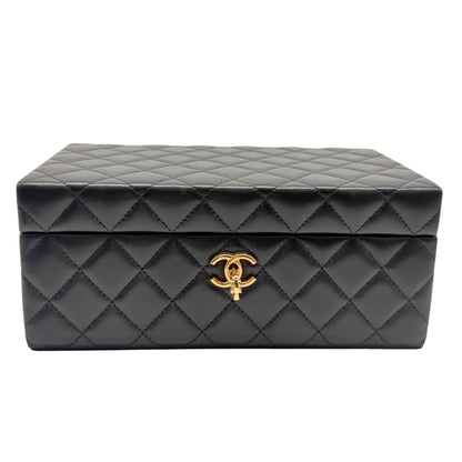 Chanel Quilted Black Jewelry Box