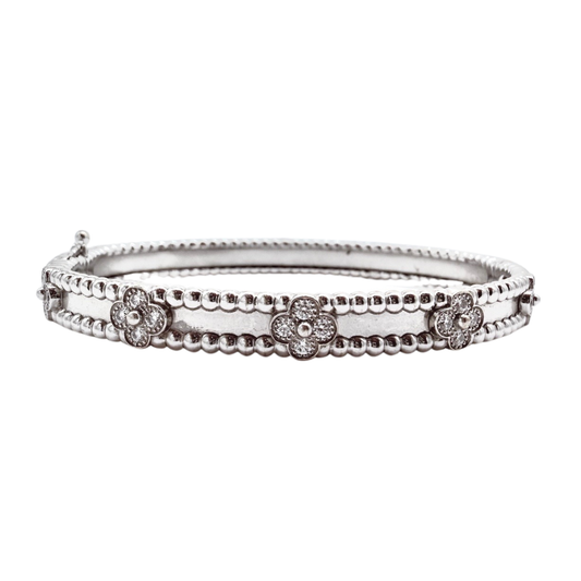 Van Cleef & Arpels Perlée Sweet Clovers Bracelet White Gold