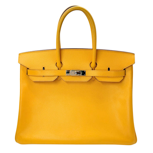 Hermés Birkin 35 Soleil Epsom Palladium Hardware