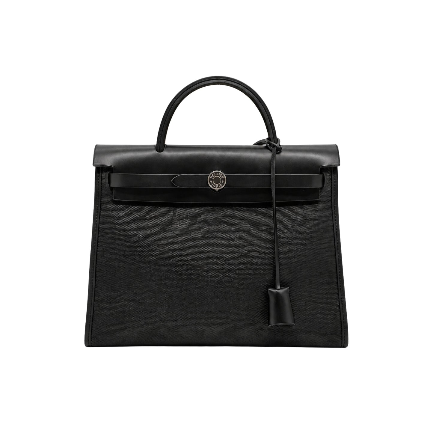 Hermes Herbag 31 in Black Canvas with Leather Trim