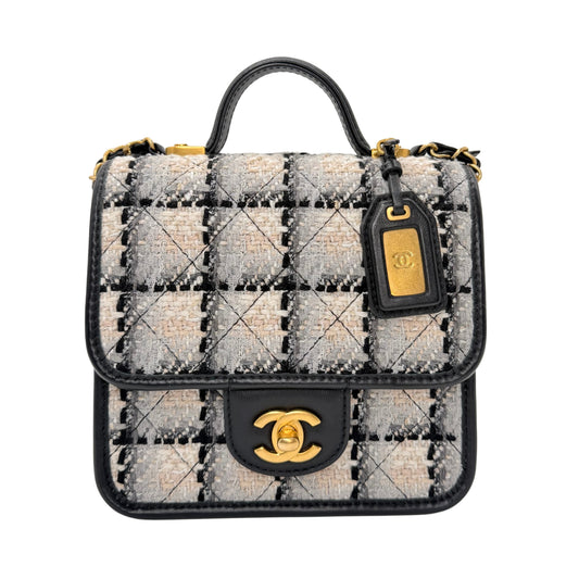 Chanel Tweed School Memory Top Handle