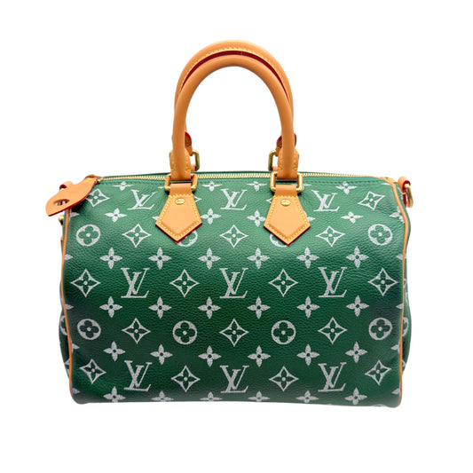 LOUIS VUITTON Calfskin Monogram Speedy P9 Bandouliere 30 Green