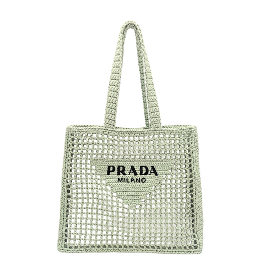 Prada Raffia Mint Green Tote