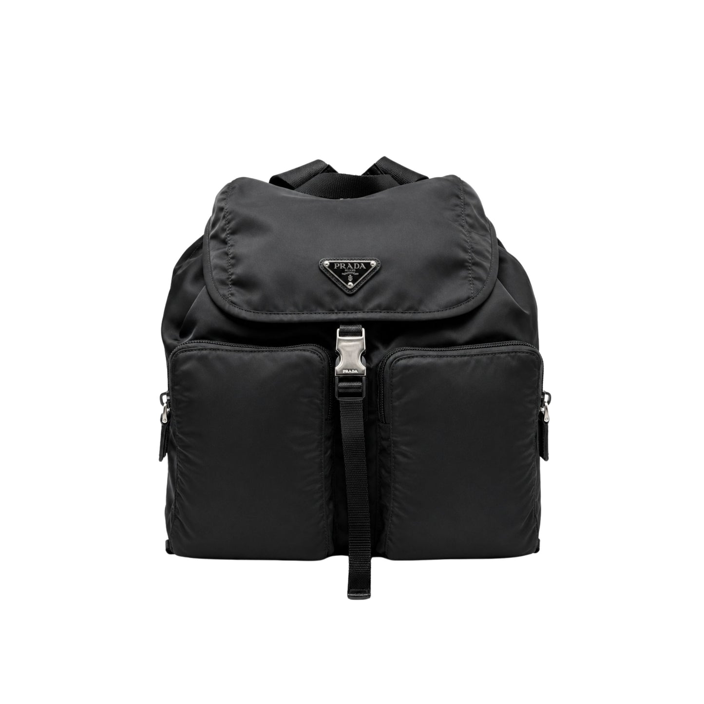 Prada Black Nylon 2 Pocket Backpack