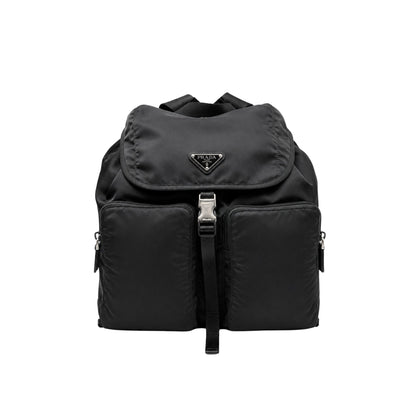 Prada Black Nylon 2 Pocket Backpack