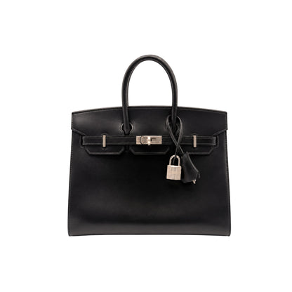 Hermes Birkin 25 in Black Box Calfskin with Palladium Hardware