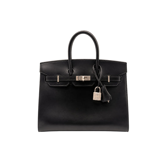 Hermes Birkin 25 in Black Box Calfskin with Palladium Hardware