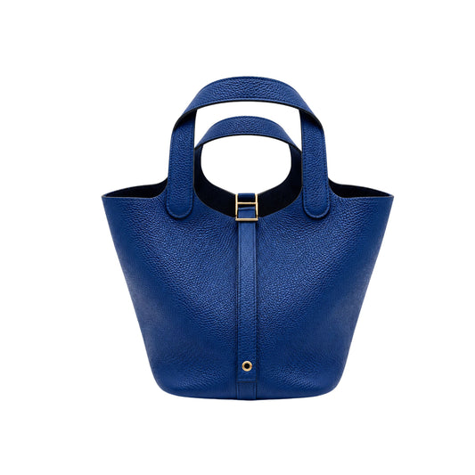 Hermes Picotin 18 Bleu France with Gold Hardware