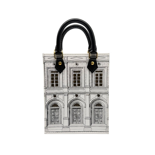 Louis Vuitton Black and White Monogram Petit Sac Plat with Strap