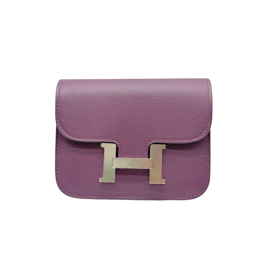 The Hermes Constance Slim Cassis Wallet