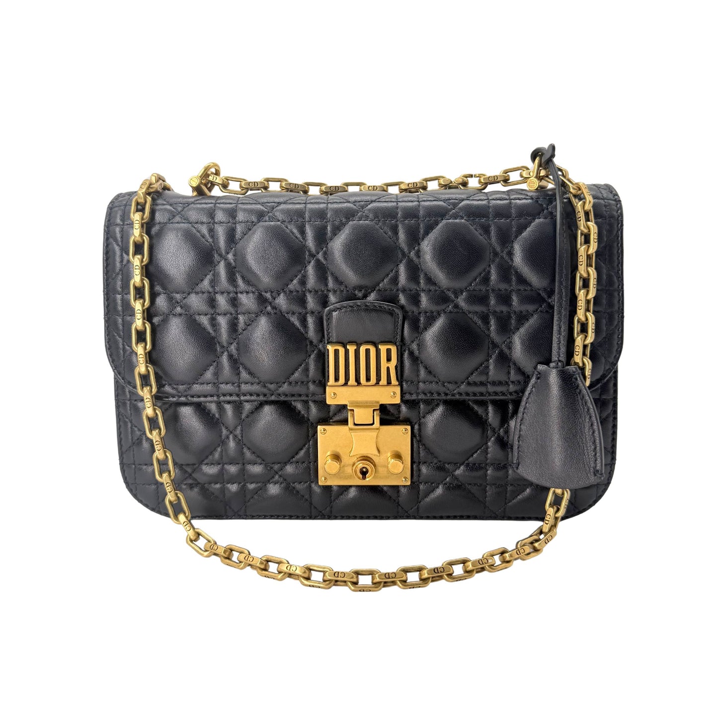 Dior Navy Dior Addict Cannage Flap Bag