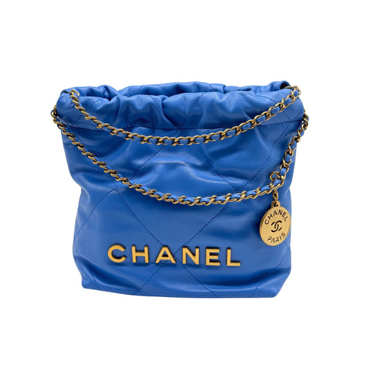 Chanel 22 Blue Calfskin GHW