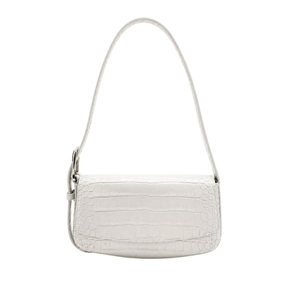 Balenciaga Ghost White Crocodile Shoulder Bag