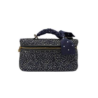 Loro Piana L19 Blue Tweed Silk Scarf Crossbody Bag