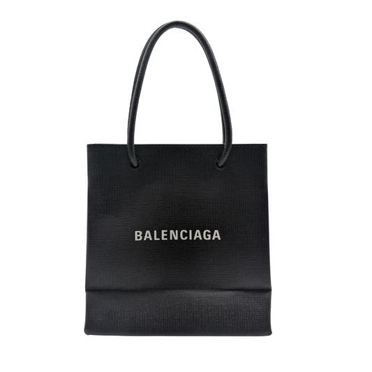Balenciaga Logo North South Squared XXS Black Shopper Tote