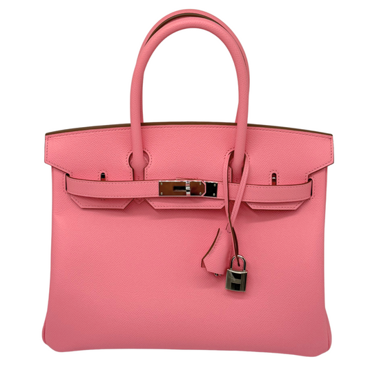 Hermes Birkin 30 Rose Confetti Epsom Palladium Hardware