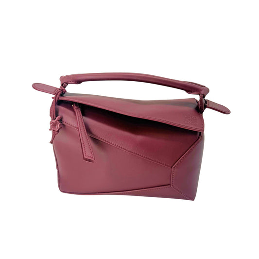 Loewe Dark Burgundy Small Puzzle Edge with Added Charm